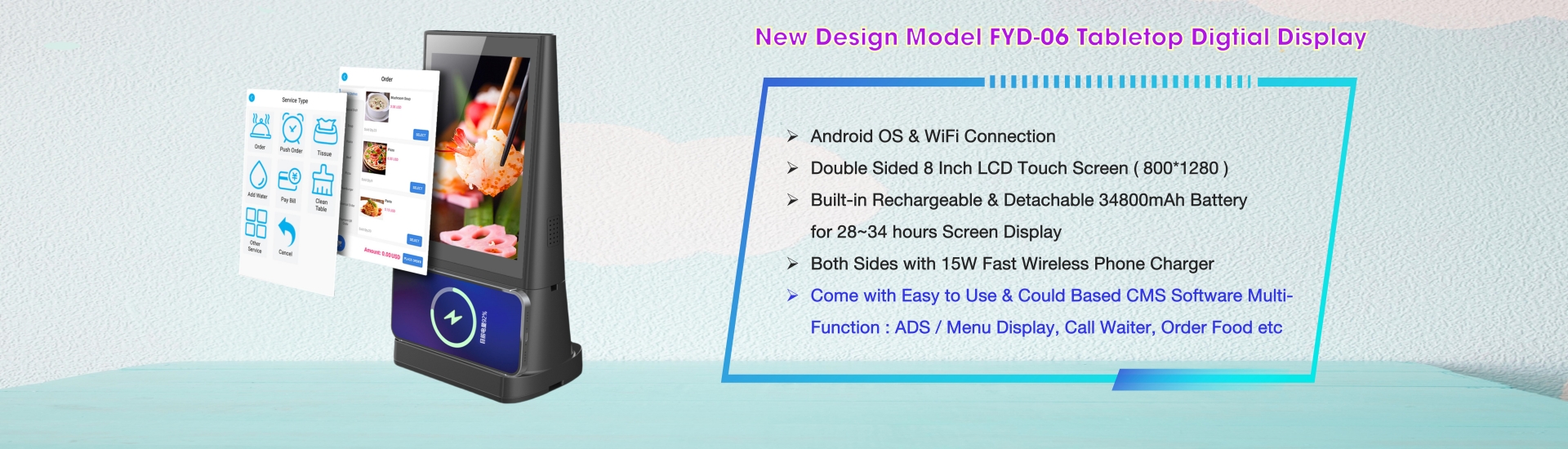 Restaurant Bar Tabletop Advertising Menu Display Charger